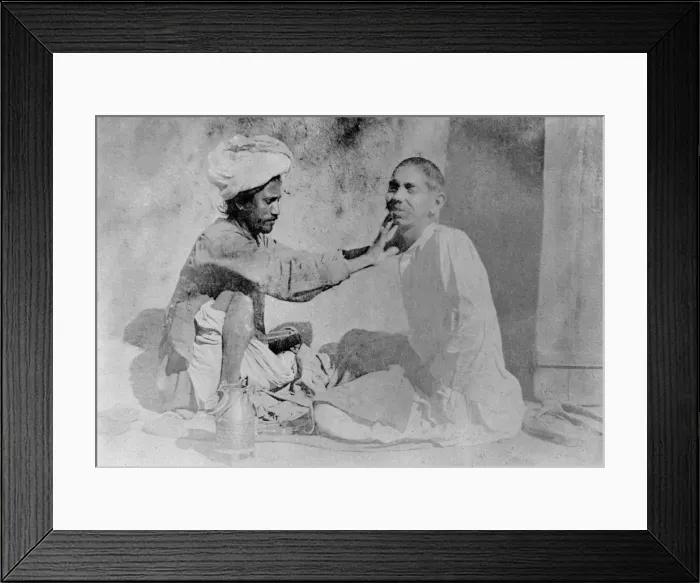 Framed Print : Barber, Chakrata, India, 1917 Framed Print : Barber, Chakrata, India, 1917