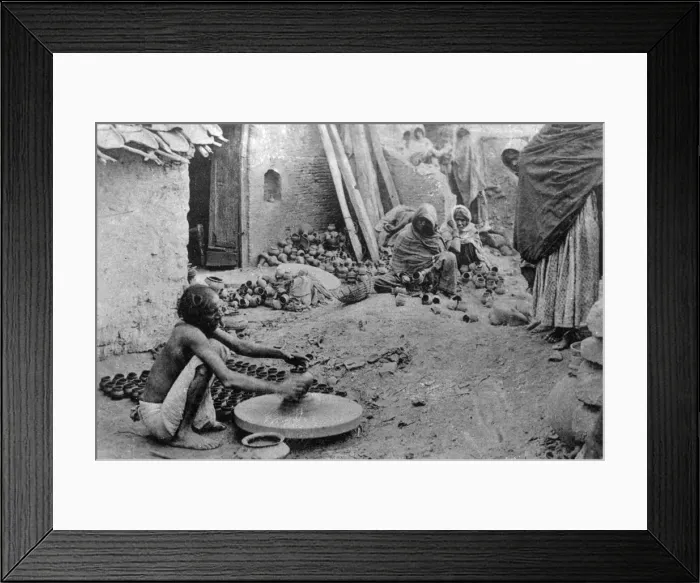 Framed Print : A potter at work, India, 20th century Framed Print : A potter at work, India, 20th century