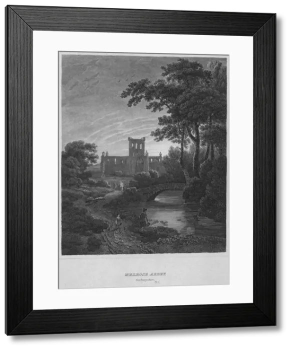 Framed Print : Melrose Abbey, Roxburghshire, 1814. Artist: John Greig Framed Print : Melrose Abbey, Roxburghshire, 1814. Artist: John Greig