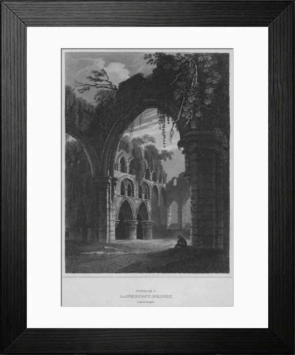 Framed Print : Interior of Lanercost Priory, Cumberland, 1814. Artist: John Greig Framed Print : Interior of Lanercost Priory, Cumberland, 1814. Artist: John Greig