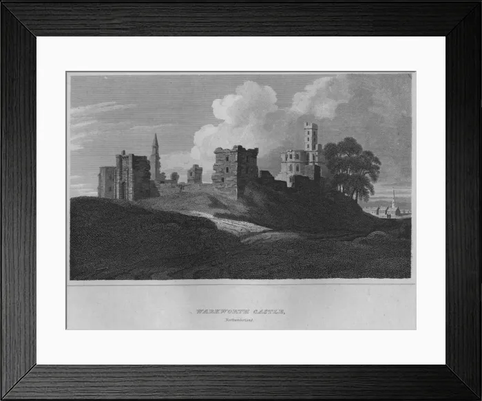 Framed Print : Warkworth Castle, Northumberland, 1814. Artist: John Greig Framed Print : Warkworth Castle, Northumberland, 1814. Artist: John Greig