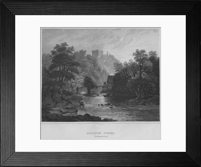 Framed Print : Dilston Tower, Northumberland, 1814. Artist: John Greig Framed Print : Dilston Tower, Northumberland, 1814. Artist: John Greig