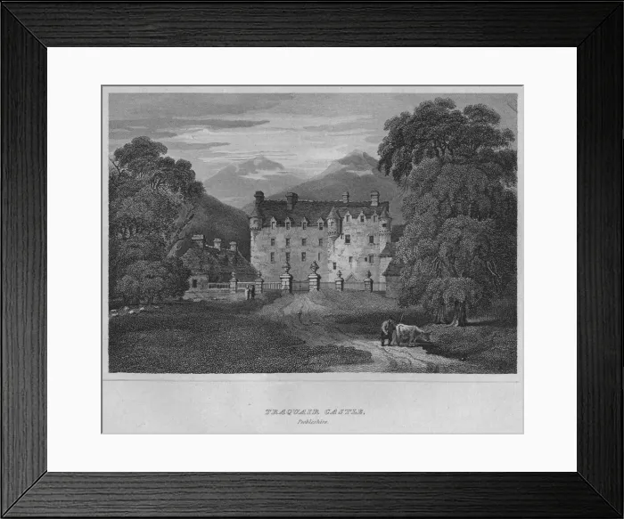 Framed Print : Traquair Castle, Peebleshire, 1814. Artist: John Greig