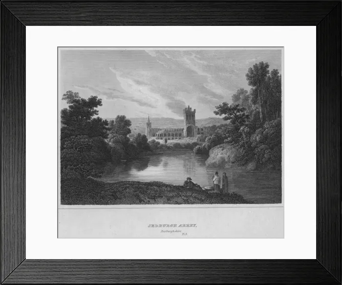 Framed Print : Jedburgh Abbey, Roxburghshire, 1814. Artist: John Greig Framed Print : Jedburgh Abbey, Roxburghshire, 1814. Artist: John Greig
