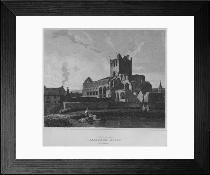 Framed Print : South East View of Jedburgh Abbey. Roxburghshire, 1814. Artist: John Greig Framed Print : South East View of Jedburgh Abbey. Roxburghshire, 1814. Artist: John Greig