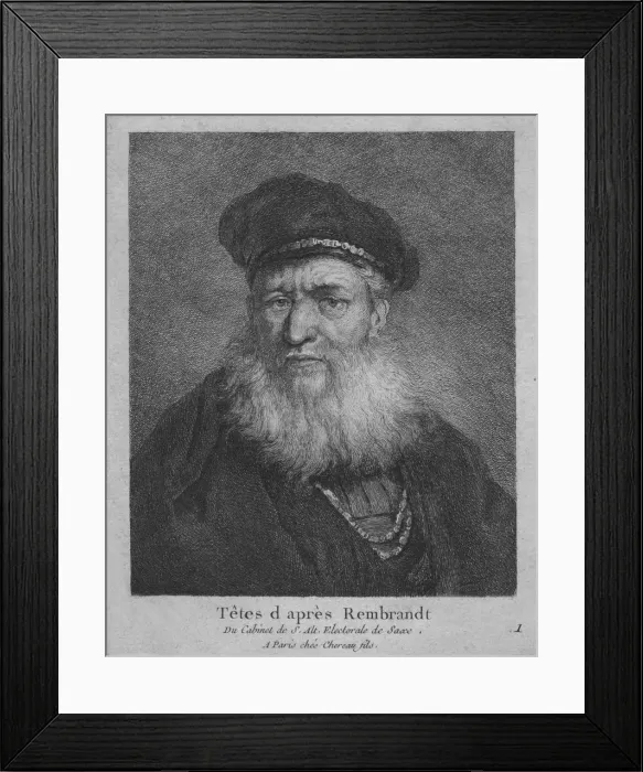 Framed Print : Tetes d apres Rembrandt, 1770. Artist: Christian Gottfried Schulze Framed Print : Tetes d apres Rembrandt, 1770. Artist: Christian Gottfried Schulze