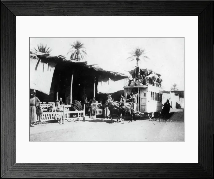 Framed Print : Tramcar, Kazimain road, Baghdad, Iraq, 1917-1919 Framed Print : Tramcar, Kazimain road, Baghdad, Iraq, 1917-1919