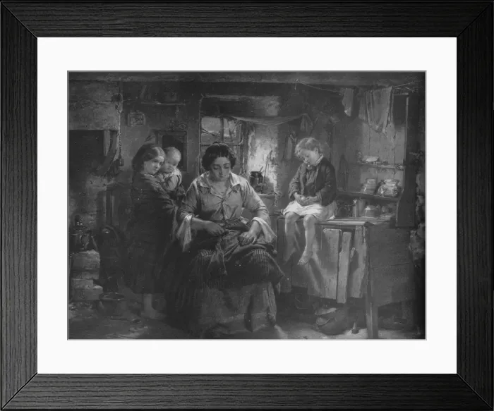 Framed Print : His Only Pair, 1860, (1917). Artist: Thomas Faed Framed Print : His Only Pair, 1860, (1917). Artist: Thomas Faed
