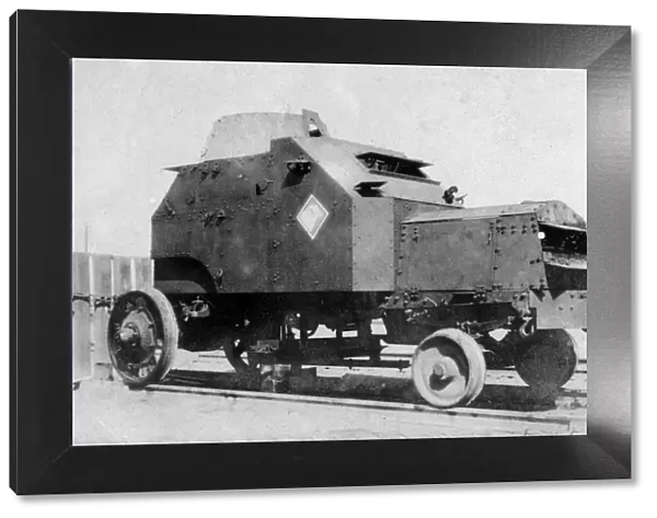 Armored car on rails, Baghdad, Iraq, 1917-1919