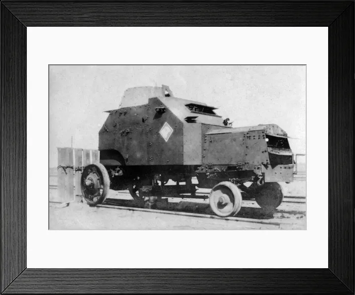 Framed Print : Armored car on rails, Baghdad, Iraq, 1917-1919 Framed Print : Armored car on rails, Baghdad, Iraq, 1917-1919