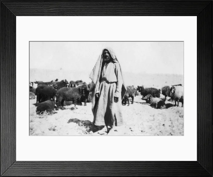 Framed Print : Arab shepherd, Kazimain area, Iraq, 1917-1919 Framed Print : Arab shepherd, Kazimain area, Iraq, 1917-1919