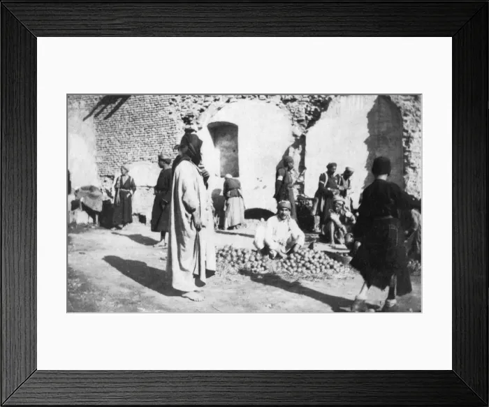 Framed Print : Fruit market, Baghdad, Iraq, 1917-1919 Framed Print : Fruit market, Baghdad, Iraq, 1917-1919