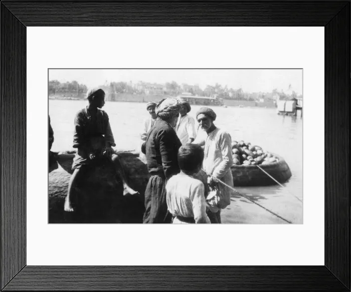 Framed Print : River craft laden with melons, Tigris River, Baghdad, Iraq, 1917-1919 Framed Print : River craft laden with melons, Tigris River, Baghdad, Iraq, 1917-1919