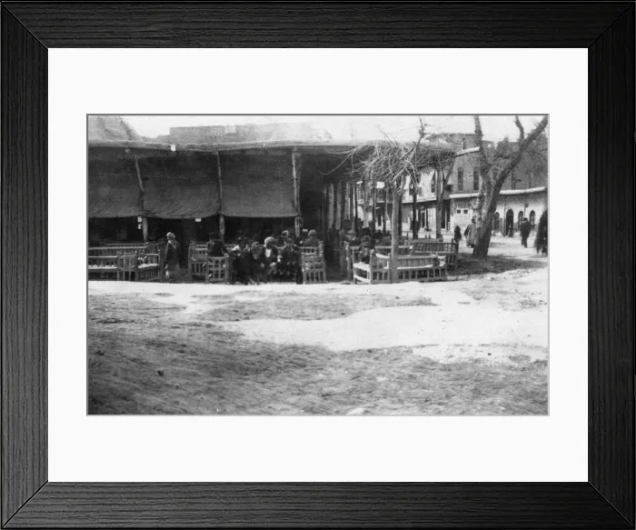 Framed Print : Arab coffee shop, Baghdad, Mesopotamia, WWI, 1918 Framed Print : Arab coffee shop, Baghdad, Mesopotamia, WWI, 1918