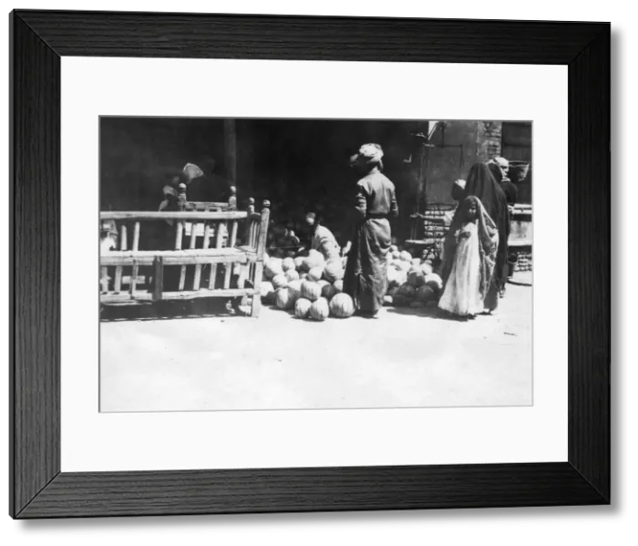 Framed Print : Fruit stall, Baghdad, Mesopotamia, WWI, 1918 Framed Print : Fruit stall, Baghdad, Mesopotamia, WWI, 1918