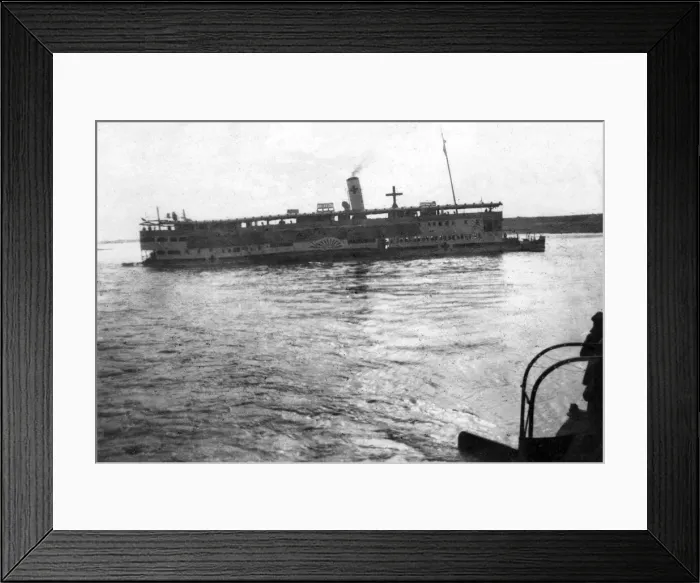 Framed Print : Red Cross river boat going up the Tigris River, Mesopotamia, WWI, 1918 Framed Print : Red Cross river boat going up the Tigris River, Mesopotamia, WWI, 1918