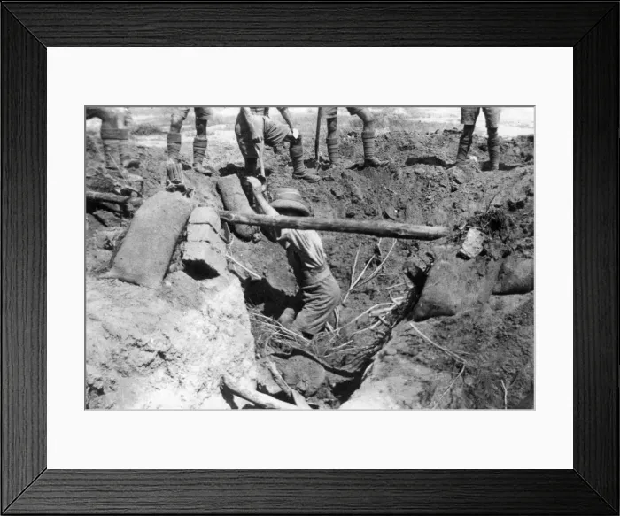 Framed Print : A collapsed British dugout, Mesopotamia, WWI, 1918 Framed Print : A collapsed British dugout, Mesopotamia, WWI, 1918