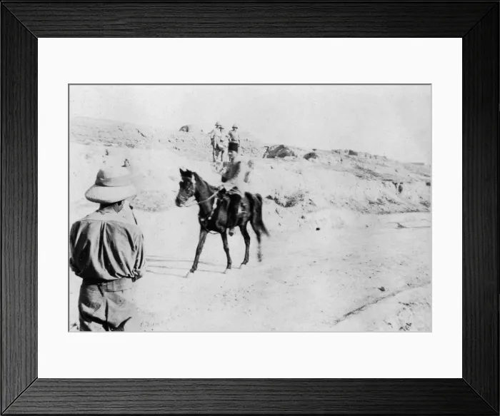 Framed Print : Mounted Turkish officer leaving Mosul, Mesopotamia, WWI, 1918 Framed Print : Mounted Turkish officer leaving Mosul, Mesopotamia, WWI, 1918