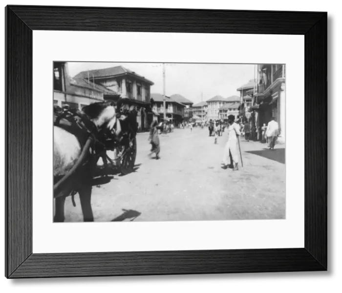 Framed Print : A street in Mumbai (Bombay), India, c1918 Framed Print : A street in Mumbai (Bombay), India, c1918