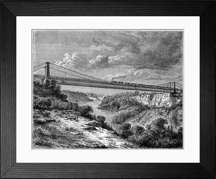Framed Print : Bridge over the Niagara, Canada, 19th century Framed Print : Bridge over the Niagara, Canada, 19th century