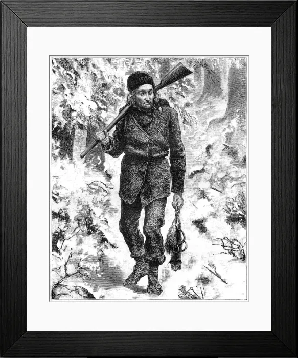 Framed Print : Canadian trapper, 19th century. Artist: Charles Edouard Delort Framed Print : Canadian trapper, 19th century. Artist: Charles Edouard Delort