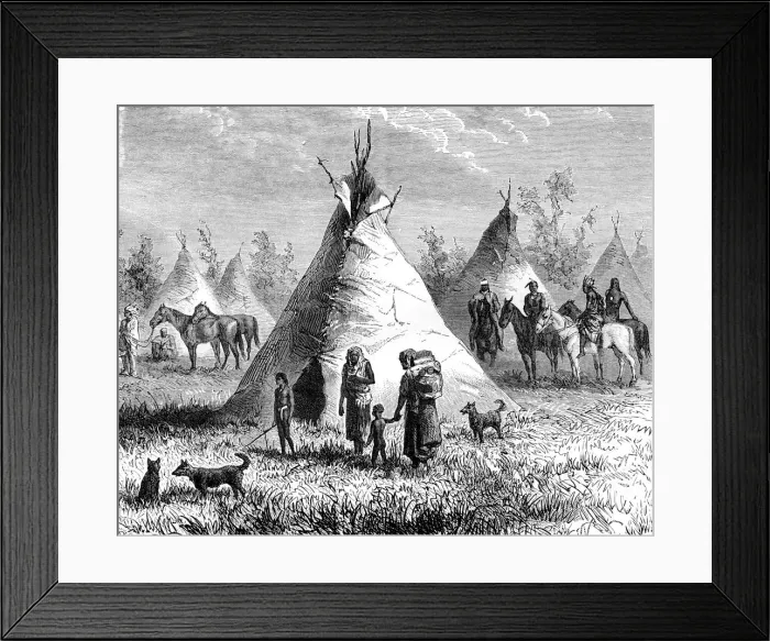 Framed Print : The Sioux, Canada, 19th century. Artist: Janet Lanet Framed Print : The Sioux, Canada, 19th century. Artist: Janet Lanet
