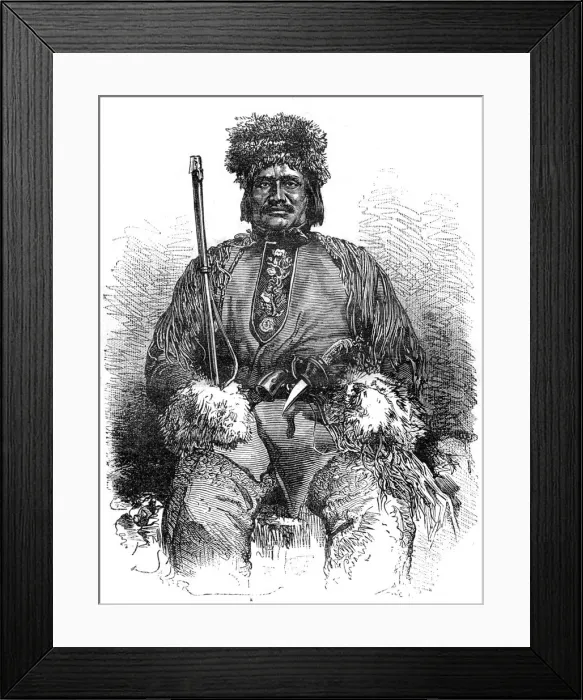 Framed Print : A French Metis, Canada, 19th century. Artist: Sellier Framed Print : A French Metis, Canada, 19th century. Artist: Sellier