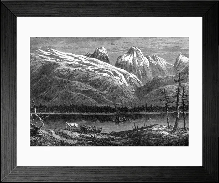 Framed Print : Athabasca River, Canada, 19th century. Artist: Leitch Framed Print : Athabasca River, Canada, 19th century. Artist: Leitch