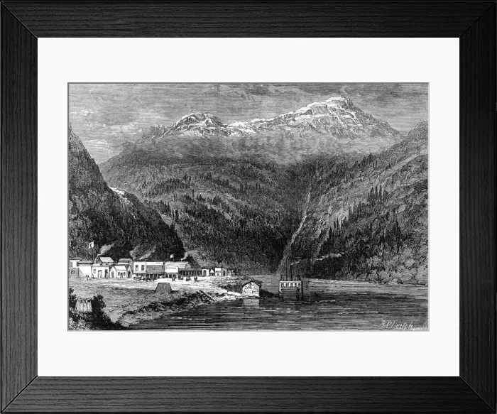 Framed Print : The Fraser River, British Columbia, Canada, 19th century. Artist: Leitch Framed Print : The Fraser River, British Columbia, Canada, 19th century. Artist: Leitch