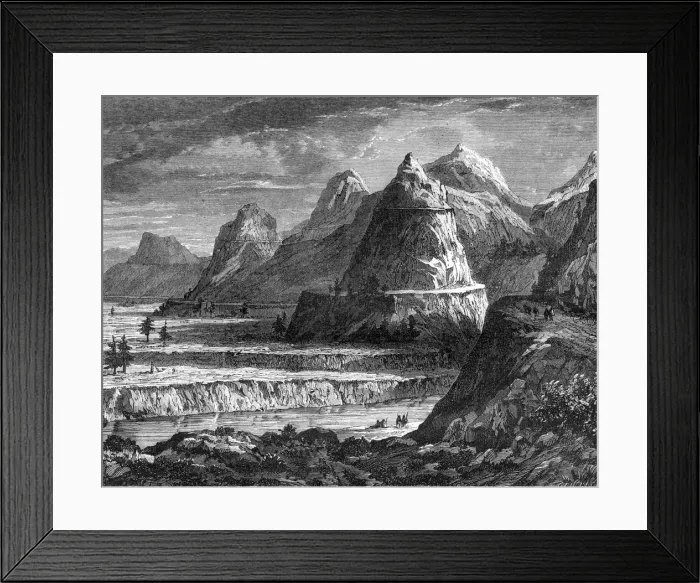 Framed Print : Terraces of the Fraser River, British Columbia, Canada, 19th century. Artist: Bellel Framed Print : Terraces of the Fraser River, British Columbia, Canada, 19th century. Artist: Bellel