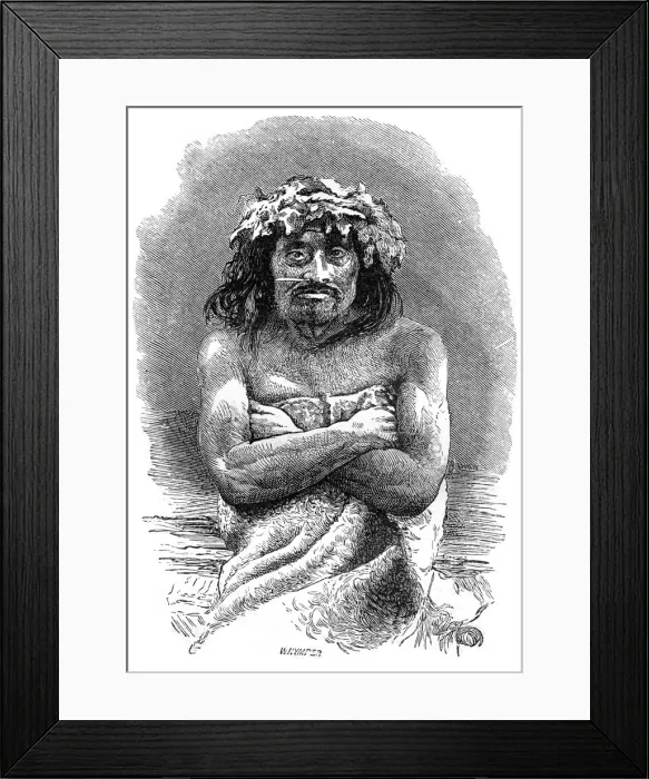 Framed Print : Indigenous person of Vancouver Island, British Columbia, 19th century. Artist: Whymper Framed Print : Indigenous person of Vancouver Island, British Columbia, 19th century. Artist: Whymper