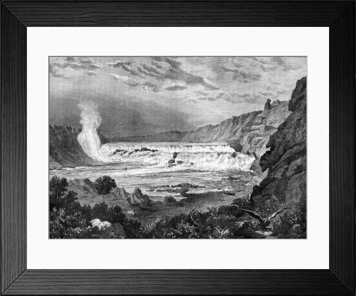 Framed Print : Grand Falls, Missouri River, USA, 19th century. Artist: Jules Laurens Framed Print : Grand Falls, Missouri River, USA, 19th century. Artist: Jules Laurens