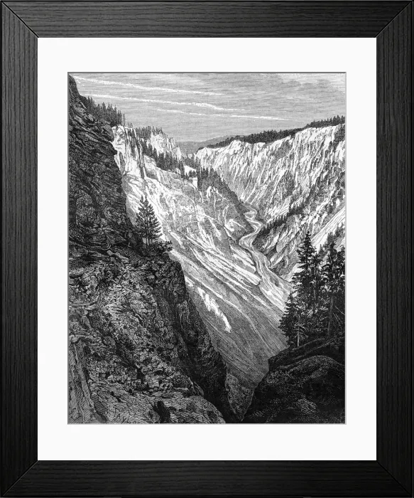 Framed Print : Grand Canyon, Yellowstone National Park, USA, 19th century. Artist: Taylor Framed Print : Grand Canyon, Yellowstone National Park, USA, 19th century. Artist: Taylor