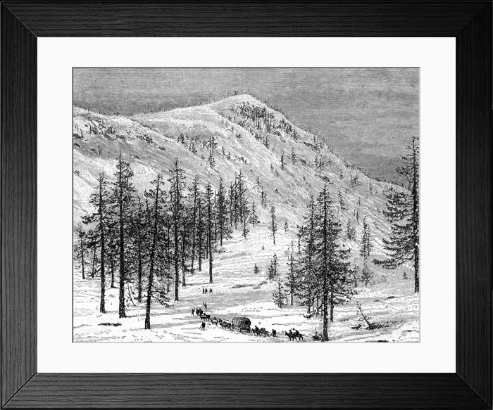 Framed Print : The Sierra Nevada mountains, USA, 19th century. Artist: Edouard Riou Framed Print : The Sierra Nevada mountains, USA, 19th century. Artist: Edouard Riou