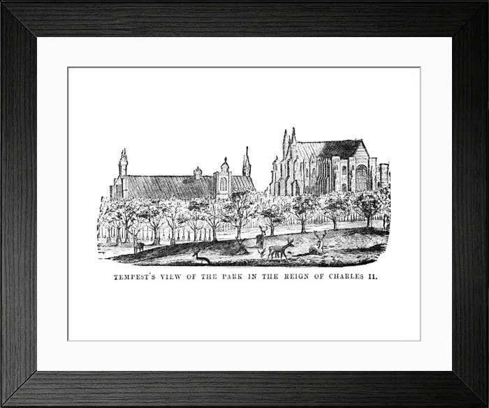 Framed Print : Tempests View of the Park in the Reign of Charles II, c1870 Framed Print : Tempests View of the Park in the Reign of Charles II, c1870