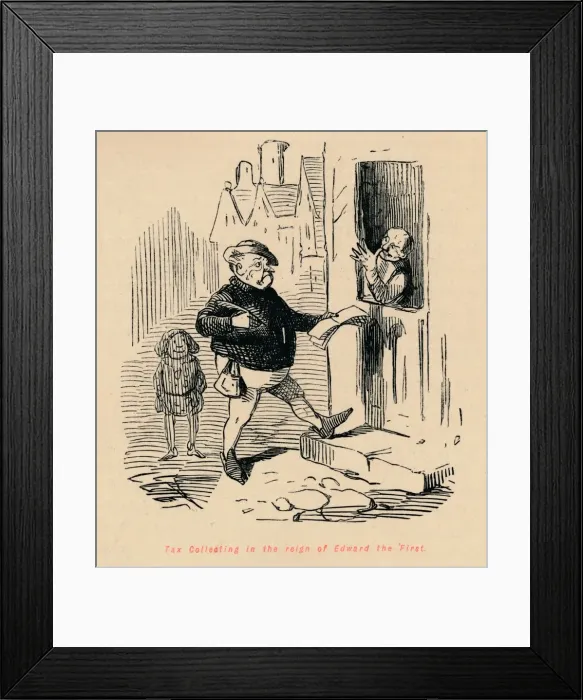 Framed Print : Tax Collecting in the reign of Edward the First, c1860, (c1860). Artist: John Leech Framed Print : Tax Collecting in the reign of Edward the First, c1860, (c1860). Artist: John Leech