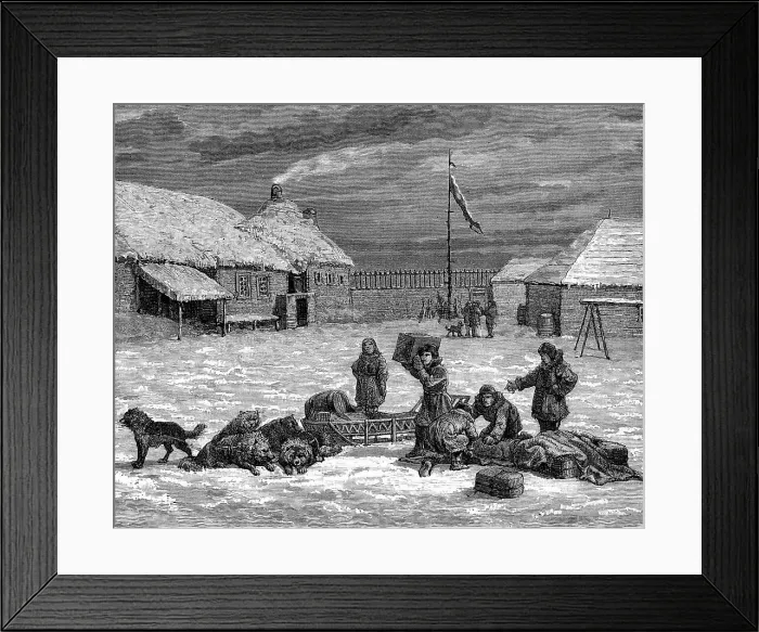 Framed Print : Alaskan scene, USA, 19th century Framed Print : Alaskan scene, USA, 19th century