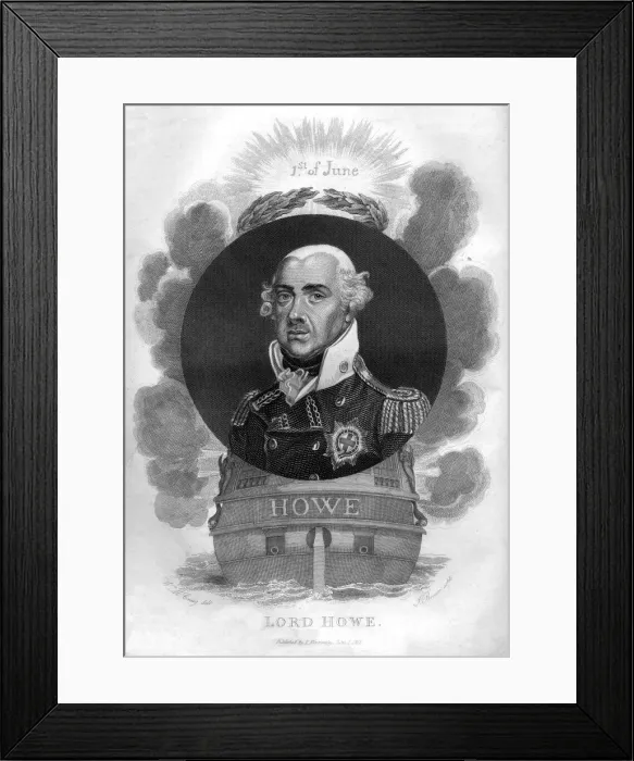 Framed Print : Admiral Richard Howe, 1st Earl Howe, (1726-1799), English admiral, 1816. Artist: I Brown Framed Print : Admiral Richard Howe, 1st Earl Howe, (1726-1799), English admiral, 1816. Artist: I Brown
