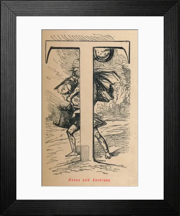 Framed Print : Aeneas and Anchises, 1852. Artist: John Leech Framed Print : Aeneas and Anchises, 1852. Artist: John Leech