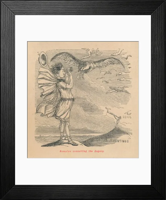 Framed Print : Romulus consulting the Augury, 1852. Artist: John Leech Framed Print : Romulus consulting the Augury, 1852. Artist: John Leech