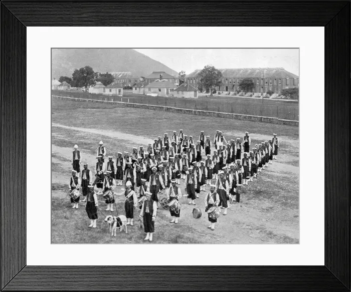 Framed Print : West Indian band, Up-Park-Camp, Jamaica, c1905. Artist: Adolphe Duperly & Son Framed Print : West Indian band, Up-Park-Camp, Jamaica, c1905. Artist: Adolphe Duperly & Son