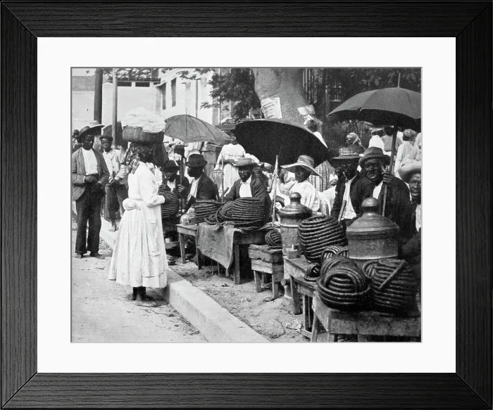 Framed Print : Rope tobacco sellers, Jamaica, c1905. Artist: Adolphe Duperly & Son Framed Print : Rope tobacco sellers, Jamaica, c1905. Artist: Adolphe Duperly & Son