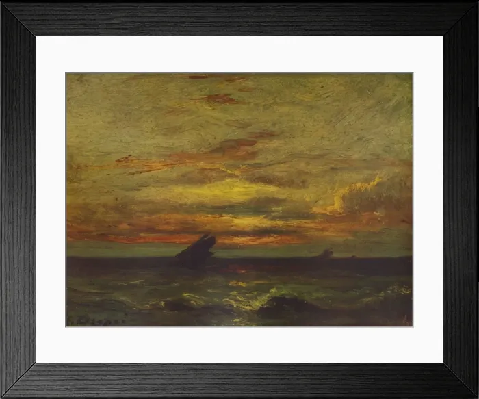 Framed Print : Coucher du Soleil, c1879, (1938). Artist: Jules Dupre Framed Print : Coucher du Soleil, c1879, (1938). Artist: Jules Dupre
