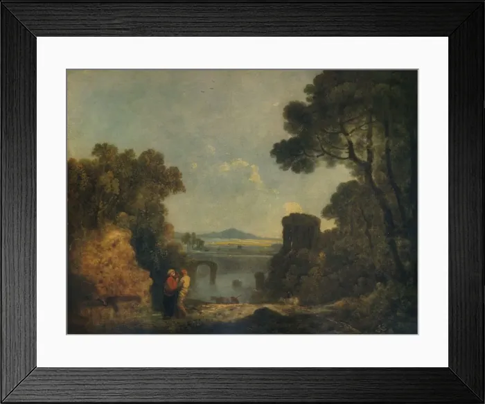 Framed Print : Italian River Landscape with a broken Bridge, c1779, (1938). Artist: Richard Wilson Framed Print : Italian River Landscape with a broken Bridge, c1779, (1938). Artist: Richard Wilson