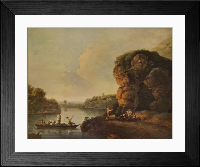Framed Print : Landscape, with River and Boats, c1758, (1938). Artist: Richard Wilson Framed Print : Landscape, with River and Boats, c1758, (1938). Artist: Richard Wilson