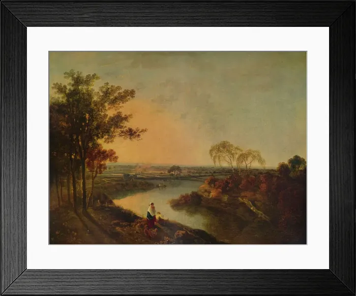 Framed Print : An English River at Sunset, in the distance the Welsh hills, c1760, (1938). Artist: Richard Wilson Framed Print : An English River at Sunset, in the distance the Welsh hills, c1760, (1938). Artist: Richard Wilson