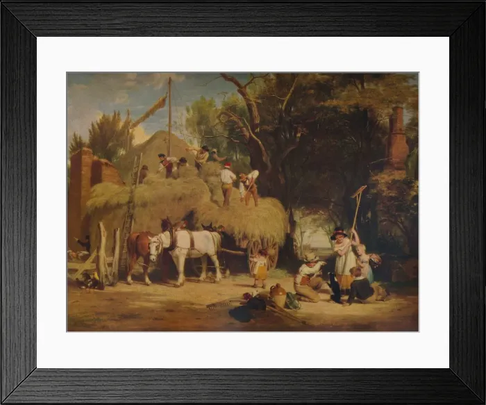 Framed Print : Stacking Hay, 1840, (1938). Artist: William Frederick Witherington Framed Print : Stacking Hay, 1840, (1938). Artist: William Frederick Witherington