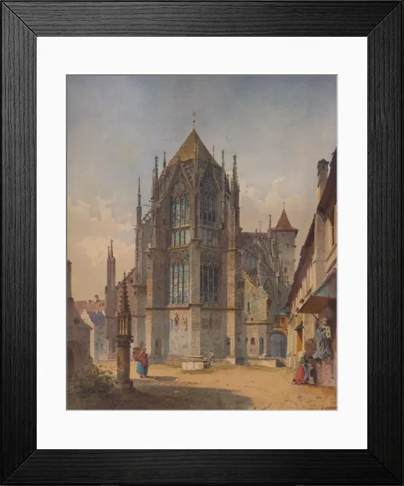 Framed Print : A French Church, c1863, (1938). Artist: Friedrich Eibner Framed Print : A French Church, c1863, (1938). Artist: Friedrich Eibner