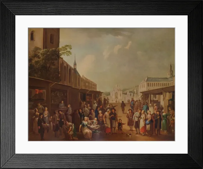 Framed Print : Street Scene, c1720, (1938). Artist: Franz de Paula Ferg Framed Print : Street Scene, c1720, (1938). Artist: Franz de Paula Ferg