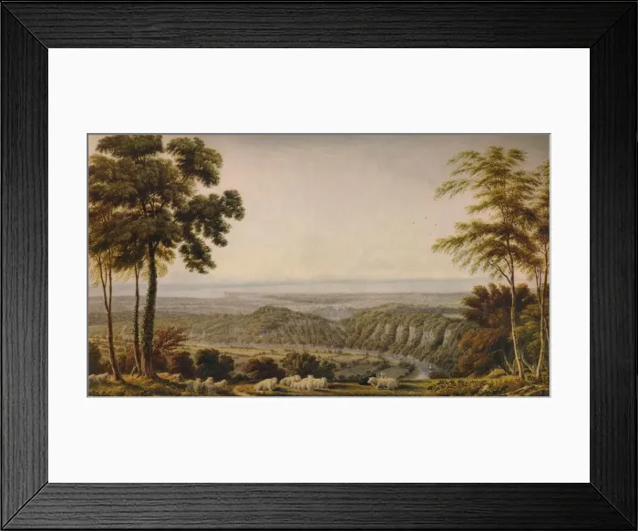 Framed Print : View from the Wyndd Cliff, near Chepstow - Morning, c1820, (1938). Artist: William Turner Framed Print : View from the Wyndd Cliff, near Chepstow - Morning, c1820, (1938). Artist: William Turner